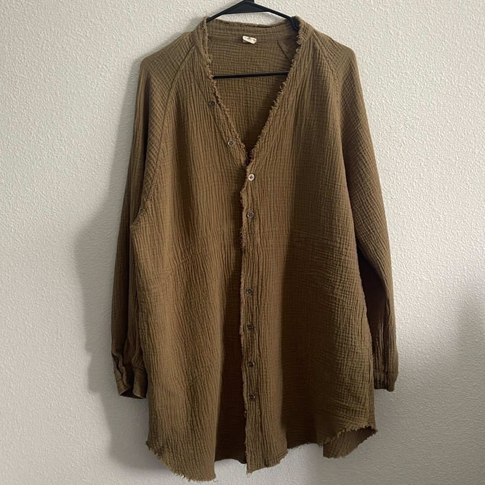 iGENJUN Women’s Long Sleeve Oversized Boho Lagenlook Dress Size M